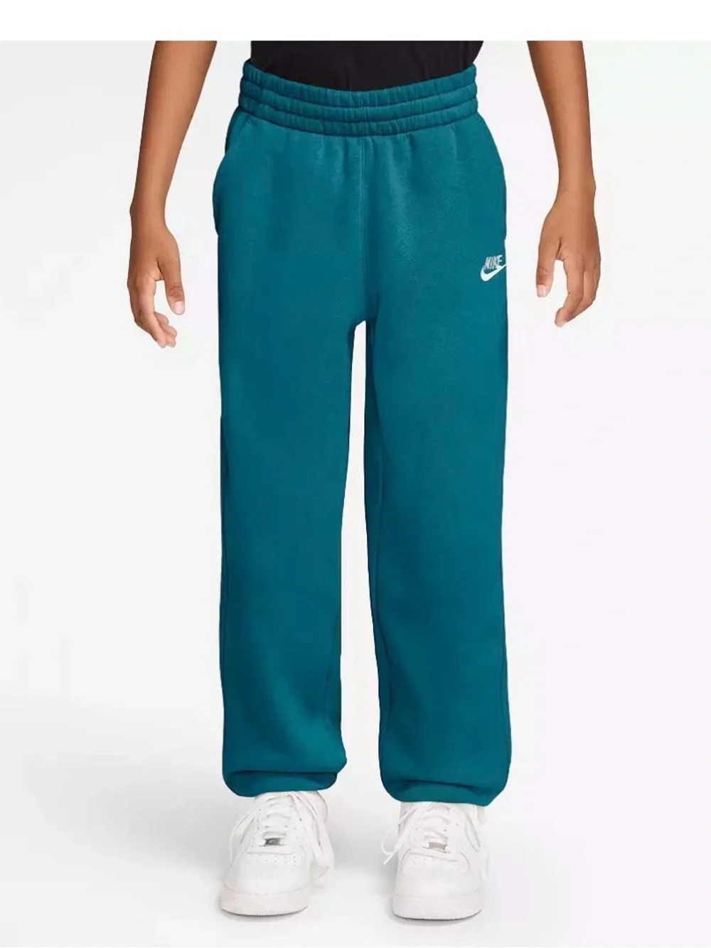 Kid's Nike Teal Kids Fleece Joggers with White Logo, Size: XS